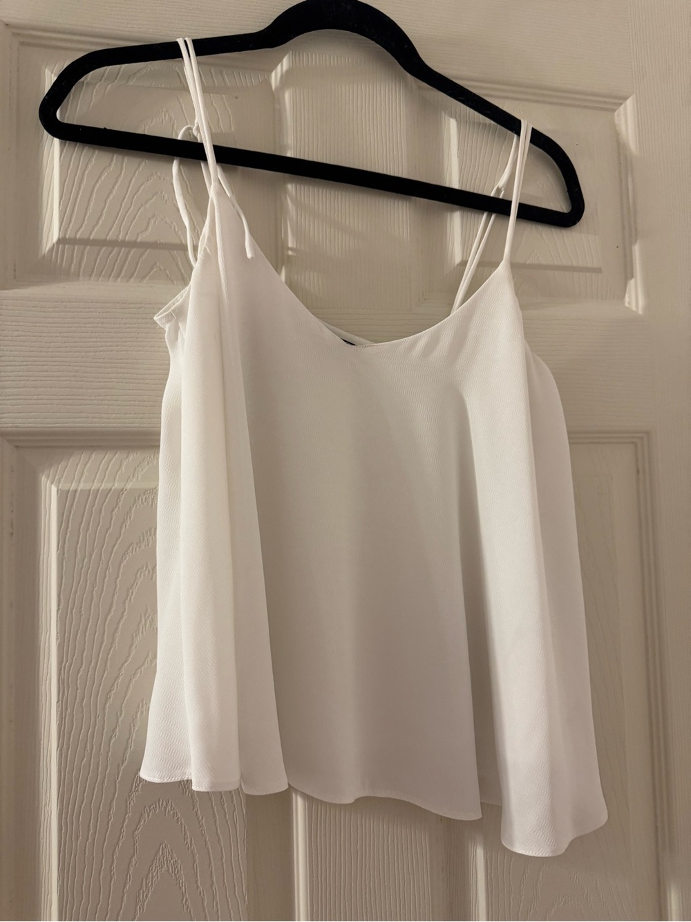 Topshop White Spaghetti Strap Flowing Tank Top
